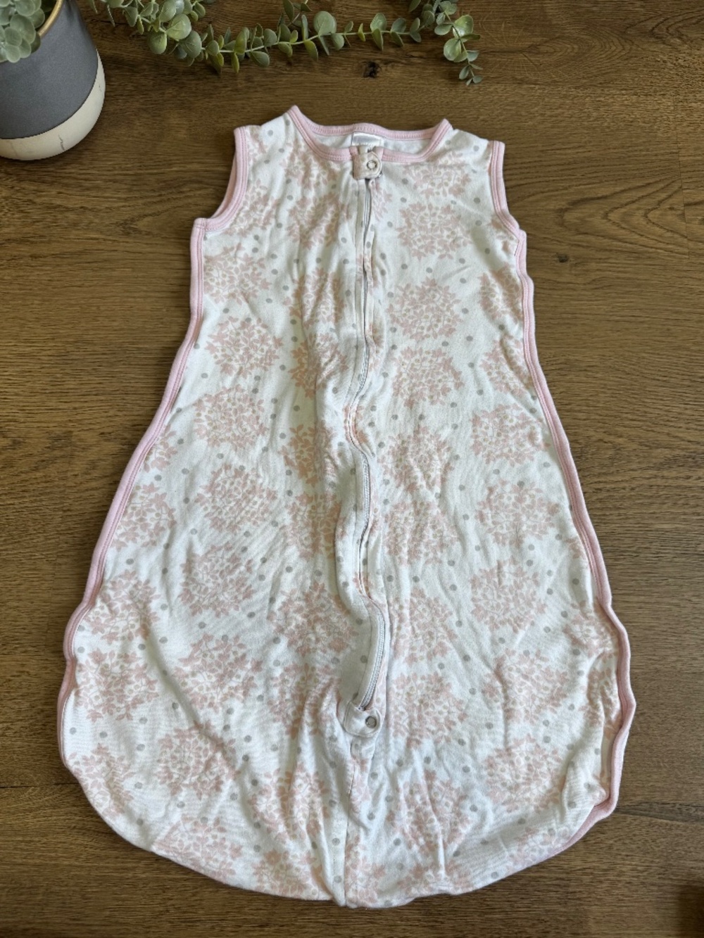SwaddleDesigns zzZipMe Sack Baby 6-12M Pink Floral Sleep Sack